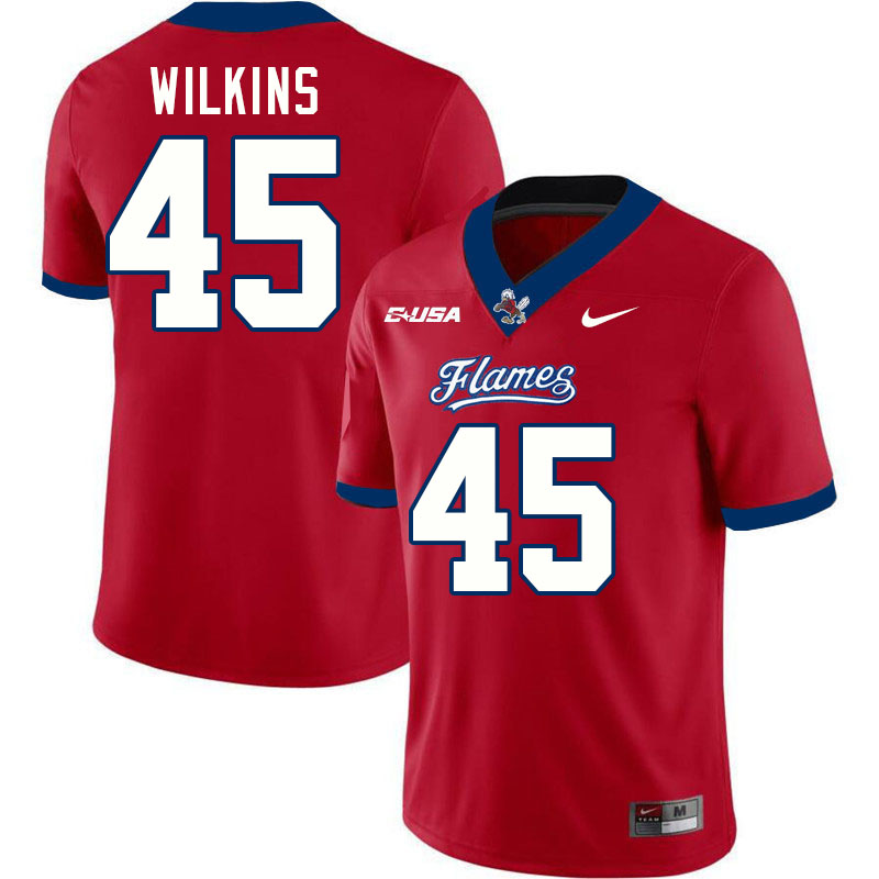 Liberty Flames #45 Ryan Wilkins College Football Jerseys Stitched-Red